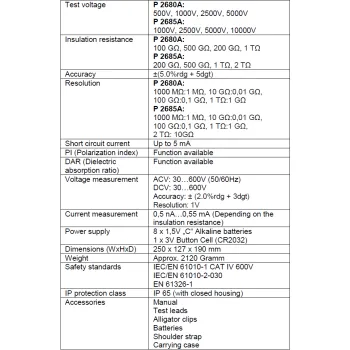 Cyfrowy miernik izolacji 5kV 1TOhm PeakTech 2680A