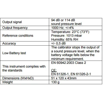 Ekstremalny kalibrator dźwięku PeakTech 8010