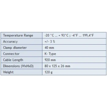 Sonda temperatury rur. węży K-type PeakTech TF-25