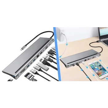 Multiport SPU-M02 USB-C HDMI VGA RJ45 USB 3.0 SD