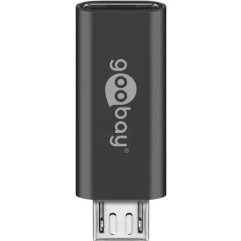 Adapter gniazdo USB-C wtyk microUSB 2.0 Goobay BLK
