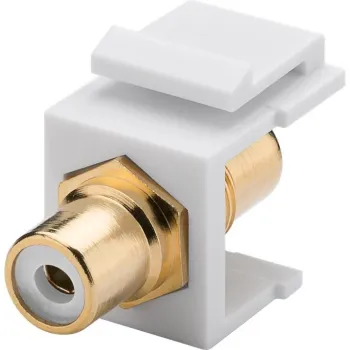 Złącze Keystone przedłużenie kabla RCA białe
