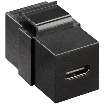 Złącze Keystone przedłużenie kabla USB-C czarne