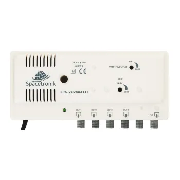 Domowy wzmacniacz TV 4xOUT Spacetronik SPA-VU28X4