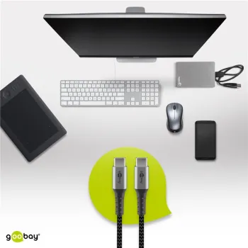 Kabel USB-C 2.0 480 Mb/s Goobay TEXTIL 1m