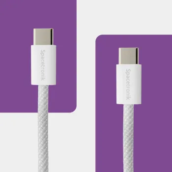 Kabel USB-C PD100/240W Spacetronik 1m biały