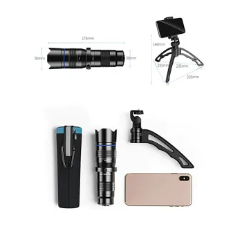 Monokular obiektyw telefonu Zoom 20-40x Zestaw 4w1