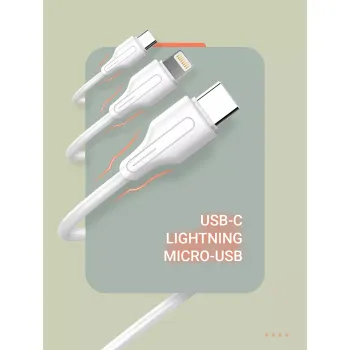 Kabel USB-A - Lightning LDNIO 1m 2.4A biały LS541L