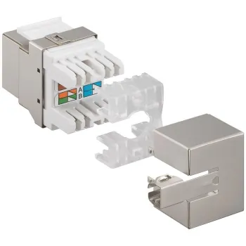 Złącze Keystone RJ45 CAT 6 STP 250MHz 90-st.