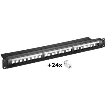 Panel Keystone 24-portowy + 24 CAT 6 UTP Goobay