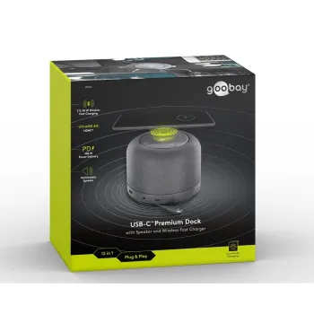 Multiport Goobay USB-C HDMI RJ45 USB SD AUX QI Spk