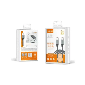 Kabel szybkiego ładowania z TPE 2x USB-C 65W PD 1M