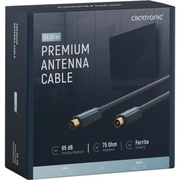 CLICKTRONIC Przyłącze TV IEC kabel antenowy 15m