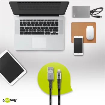Kabel USB 2.0 - Apple Lightning Goobay TEXTIL 2m