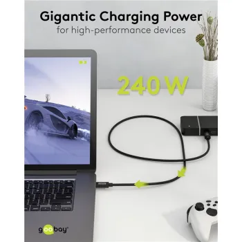 Kabel USB-C USB4 v2.0 80 Gb/s 240W 16K Goobay 1.2m