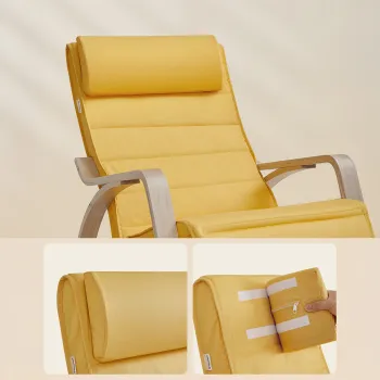Krzesło bujane z podnóżkiem SPC-RIVA-01 Żółte