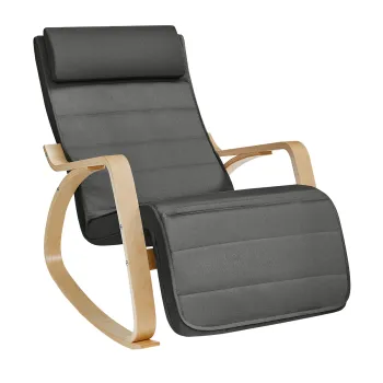 Krzesło bujane z podnóżkiem SPC-RIVA-01 Czarne