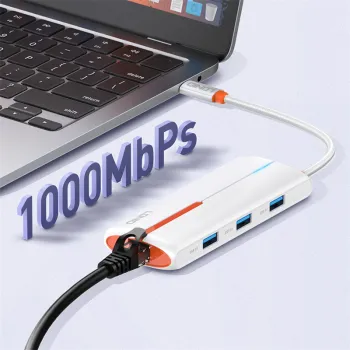 Adapter HUB USB-C 6w1 USB 3.0 HDMI PD RJ45 100W B
