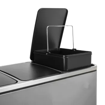 Kosz na śmieci metalowy 3x18L srebrny 54L