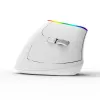 Bezprzewodowa mysz pionowa Delux M618C RGB biała