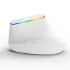 Bezprzewodowa mysz pionowa Delux M618C RGB biała