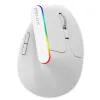 Bezprzewodowa mysz pionowa Delux M618C RGB biała