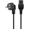Kabel zasilający C5 kątowy Goobay czarny 1,8m