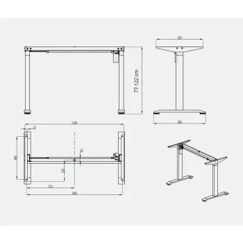 Elektryczne biurko Moris Heavy 131WD 120x60 cm