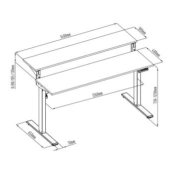 Elektryczne biurko Spacetronik Moris 133BB 140x70