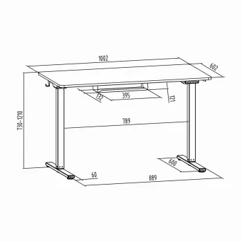 Elektryczne biurko Spacetronik Moris 124BM 100x60