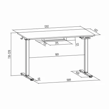 Elektryczne biurko Spacetronik Moris 124BM 120x60