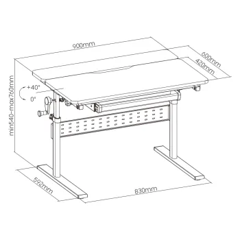 Biurko dziecięce regulowane XD SPE-X102WL 90x60 cm