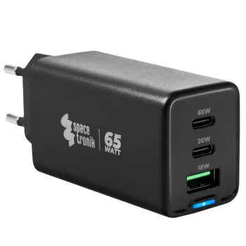Ładowarka 3w1 USB-C USB PD Quick 65W 5A czarna