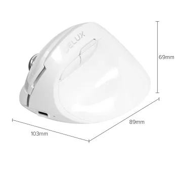 Mysz pionowa Delux M618 MINI biała, bezprzewodowa