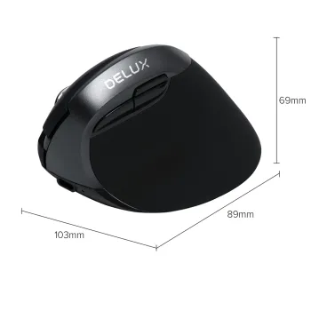 Mysz pionowa Delux M618 MINI szara, bezprzewodowa