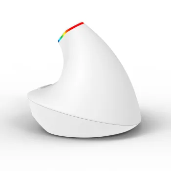 Bezprzewodowa mysz pionowa Delux M618C RGB biała