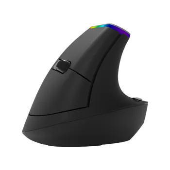Bezprzewodowa mysz pionowa Delux M618C RGB czarna