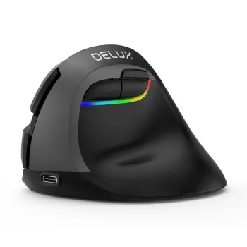 Mysz pionowa Delux M618 MINI szara, bezprzewodowa