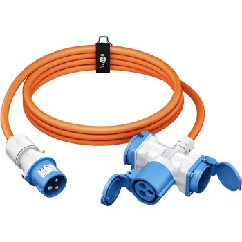 Adapter kabel CEE na CEE 16A i 2 Schuko10m