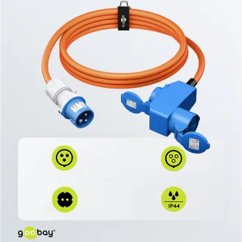 Adapter kabel CEE na CEE 16A i Schuko 90st 1,5m
