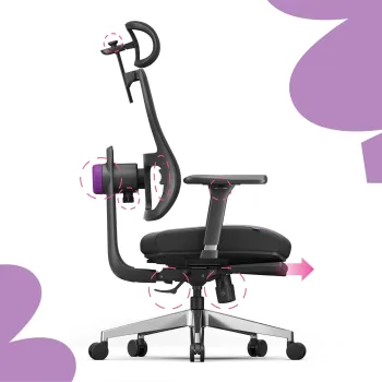 Ergonomiczny fotel Spacetronik LUMBO 44 Czarny