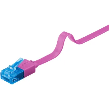 Kabel LAN Patchcord CAT 6A UTP PŁASKI pink 0,5m