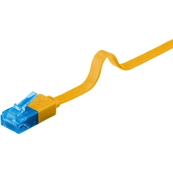 Kabel LAN Patchcord CAT 6A UTP PŁASKI yellow 0,5m