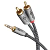 Kabel audio Jack - 2x RCA Goobay Plus TEXTIL 1m