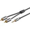 Kabel audio Jack - 2x RCA Goobay Plus TEXTIL 1m