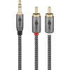 Kabel audio Jack - 2x RCA Goobay Plus TEXTIL 1m