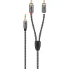 Kabel audio Jack - 2x RCA Goobay Plus TEXTIL 1m