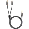 Kabel audio Jack - 2x RCA Goobay Plus TEXTIL 2m