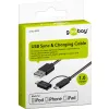 Kabel USB - microUSB + Apple Lightning Goobay 1m