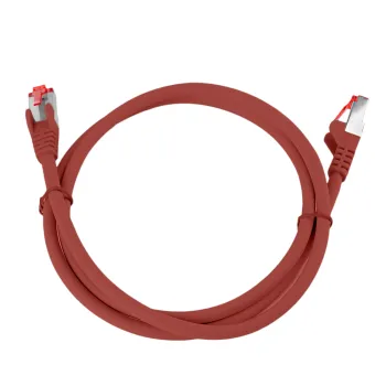 Kabel RJ45 CAT 6 S/FTP AWG27 LSZH czerwony 0,5m